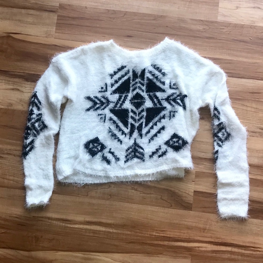 Hollister Fuzzy Crop Sweater